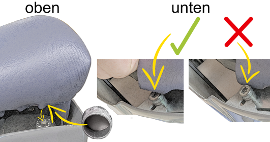 Rückenpolster Sirona C/C+/M1+/ProFeel+ schmal Montagehilfe