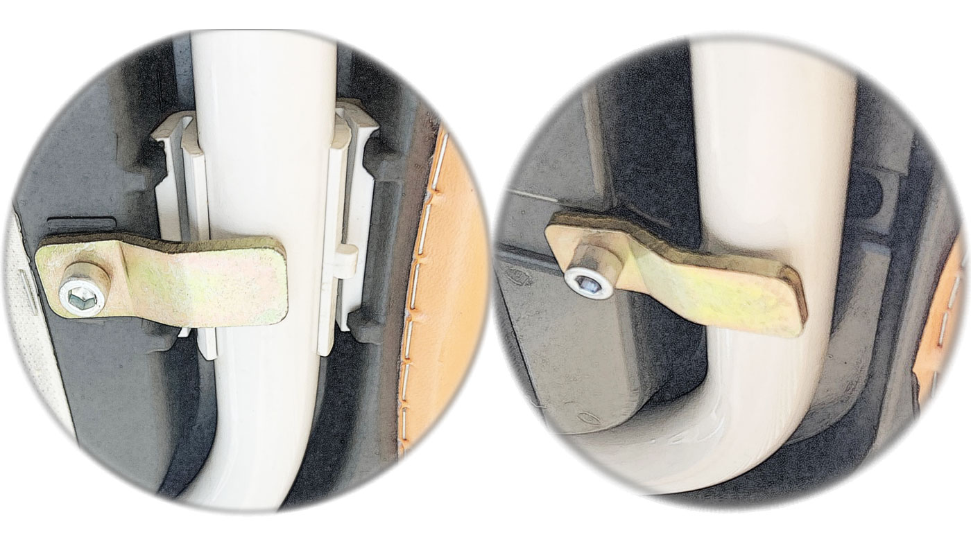 Installation instructions seat upholstery KaVo Estetica 1065 and KaVo Estetica 1066 step 1 retaining bar and clip removal