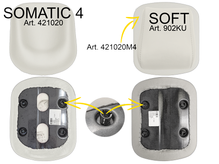 Soft cushion headrest plate versus Somatic headrest upholstery