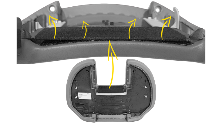 Sirona C/C+/M1+/ProFeel+ Rücken breit motorische Kopfstütze Klettverbindung lösen