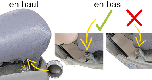 Rembourrage de dossier Sirona C/C+/M1+/ProFeel+ étroit aide au montage